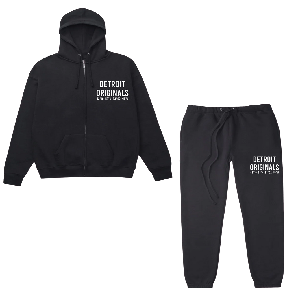 Detroit Originals Coordinates logo hoodie and pants