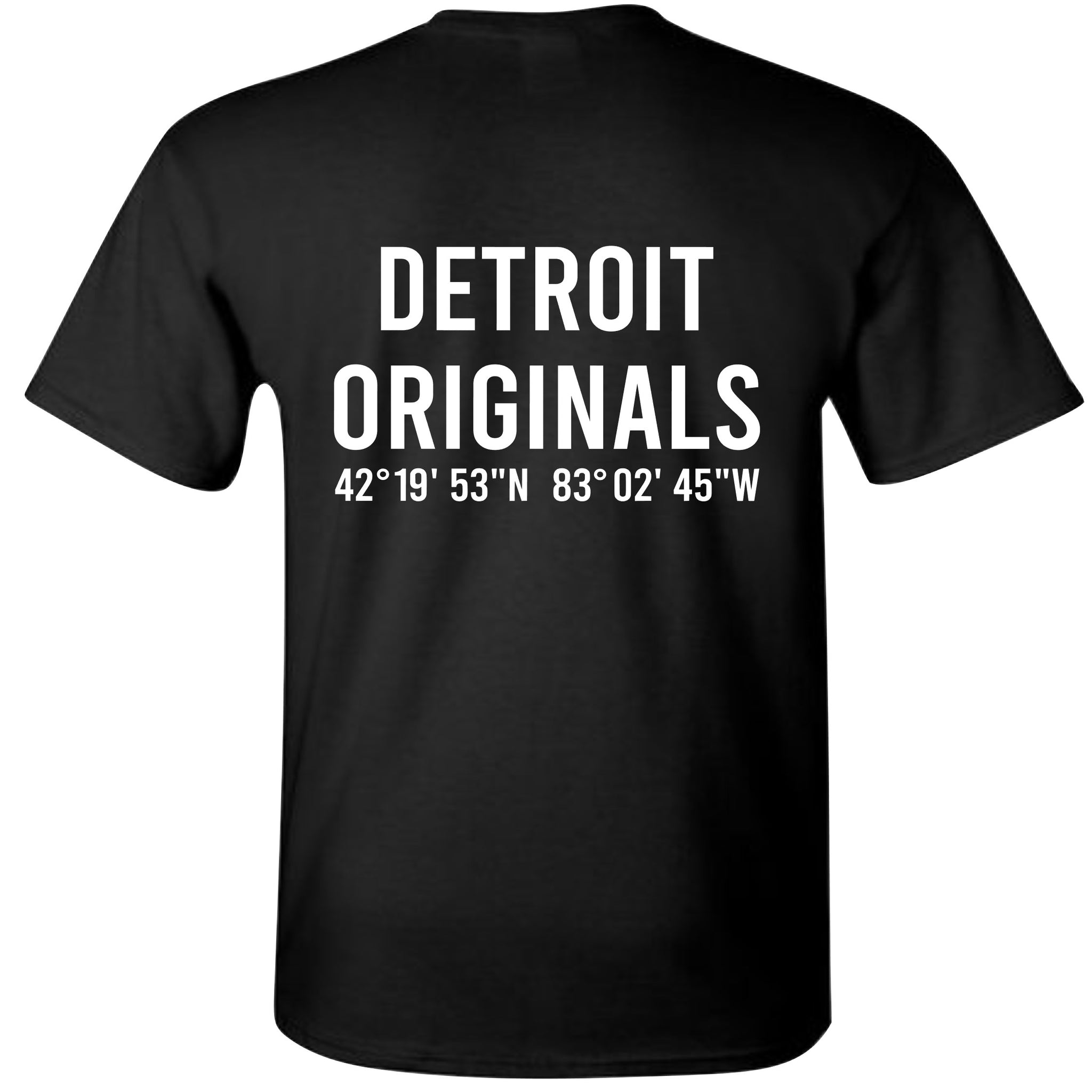  Detroit T-Shirt GPS GEO TAG Coordinates Detroit Shirt